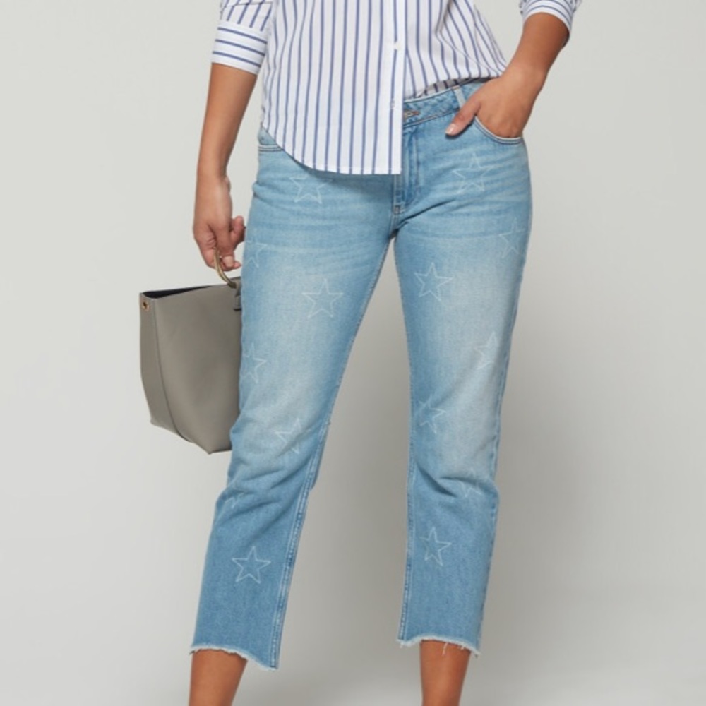 Anthropologie Reiko Cropped Star Denim Jeans